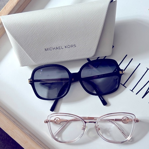 Michael Kors Accessories - Michael kors sunglasses (black & gold) and eyeglasses (rose gold & rhinestone)